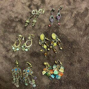 Six Pairs of clip on earrings
